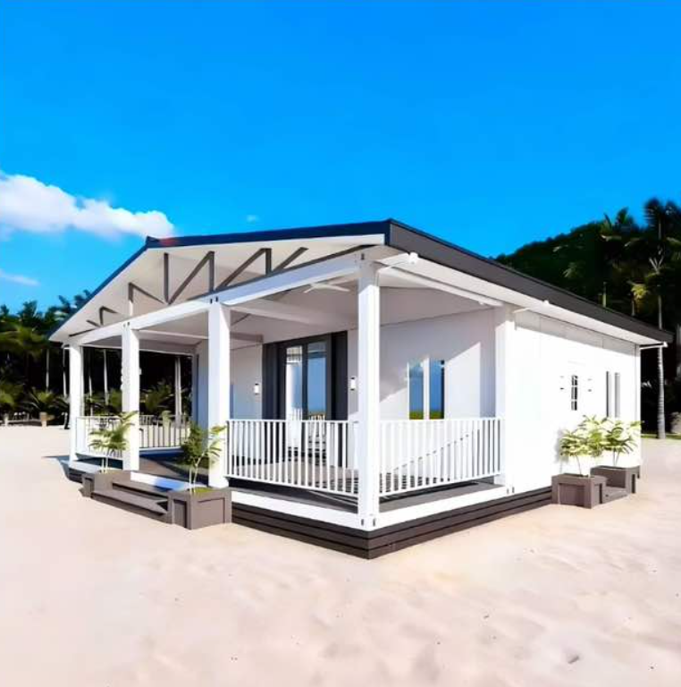 Exterior de casa de playa blanca